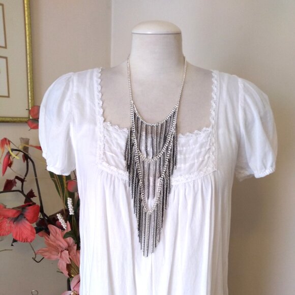 Vintage NEW new touch Black & Silver Tone Necklace Timeless VTG Jewelry - Picture 1 of 8